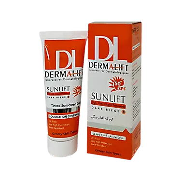 کرم ضد آفتاب SPF50 رنگی بژ تیره درمالیفت